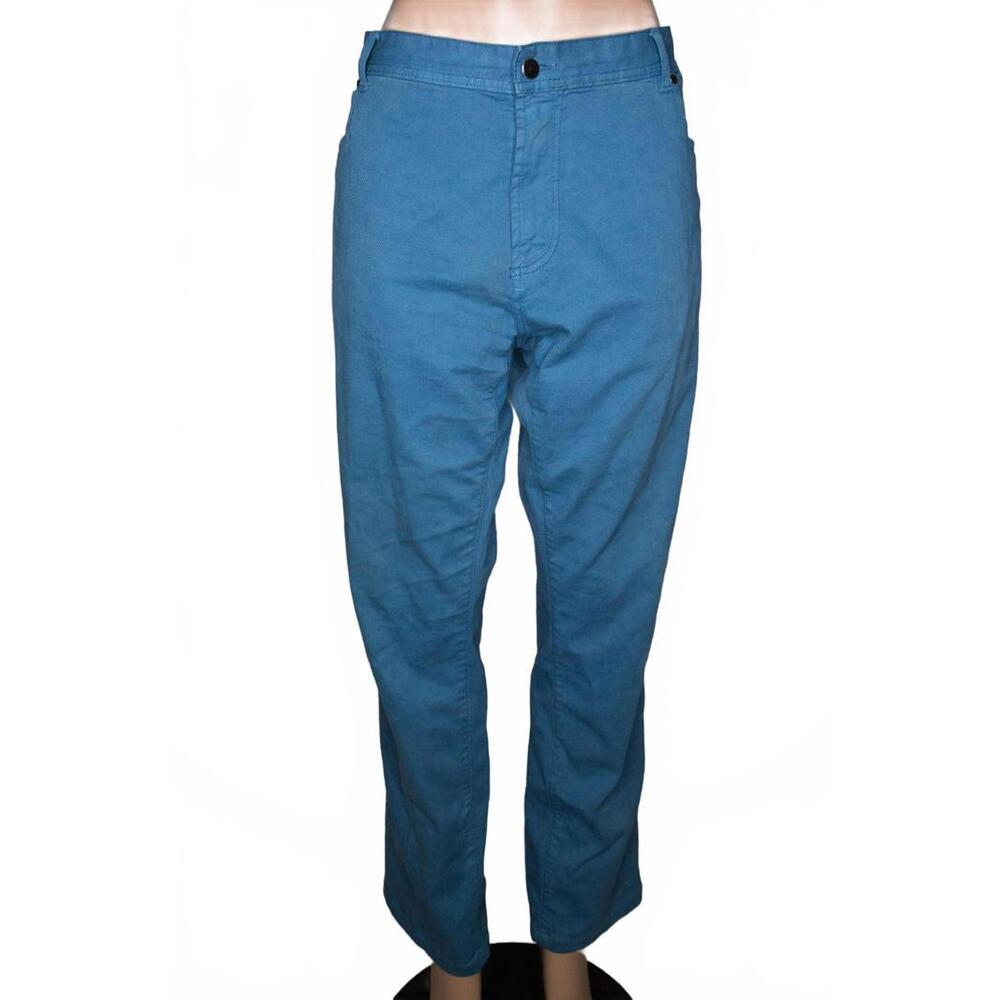 Men's Cesare Attolini 5 Pocket Jean Pants Solid Blue Cotton Sz 42 - Picture 3 of 11